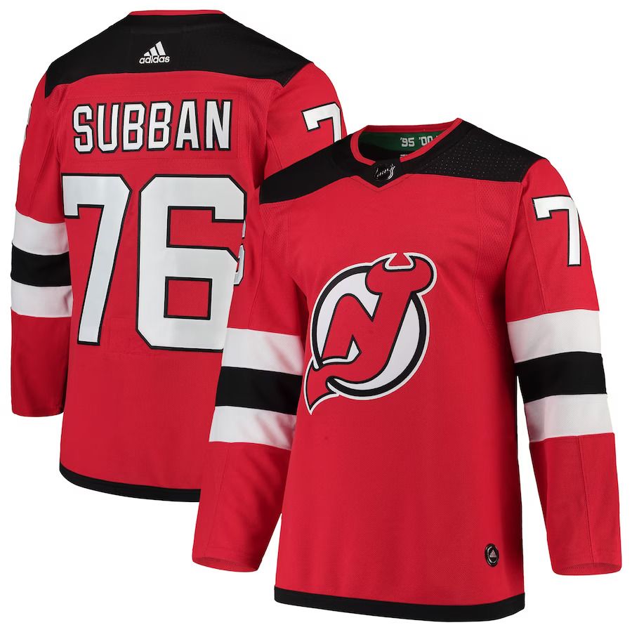 Men New Jersey Devils 76 P.K. Subban adidas Red Authentic Player NHL Jersey